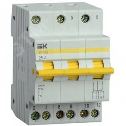 Выключатель-разъединитель трехпозиционный ВРТ-63  3P 25А