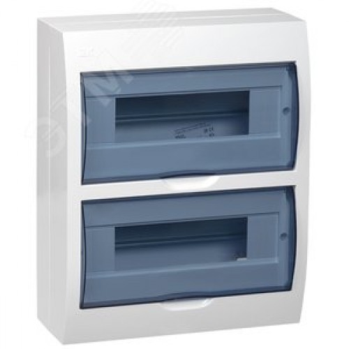 Щит распределительный навесной ЩРн-П-24 IP41 пластиковый белый прозрачная дверь