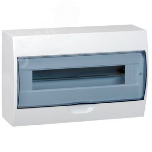 Щит распределительный навесной ЩРн-П-18 IP41 пластиковый белый прозрачная дверь