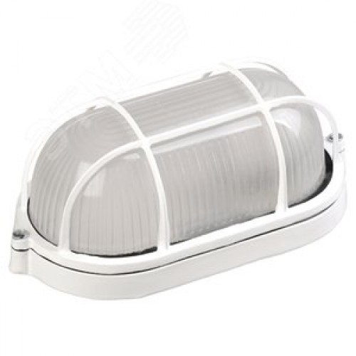 Светильник НПП1402 белый/овал с решеткой 60 Вт IP54