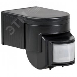 Датчик движения ДД 012 черный, максимальная нагрузка 1100 Вт, угол обзора 180 градусов, дальность 12м, IP44