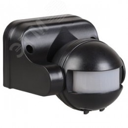 Датчик движения ДД 009 черный, максимальная нагрузка 1100 Вт, угол обзора 180 градусов, дальность 12м, IP44