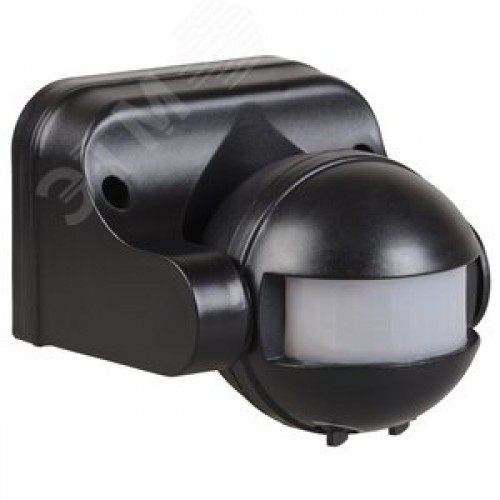 Датчик движения ДД 009 черный, максимальная нагрузка 1100 Вт, угол обзора 180 градусов, дальность 12м, IP44