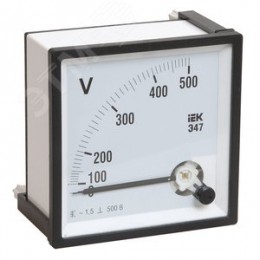 Вольтметр 500 В 96х96 AC непосредственного включения Э47