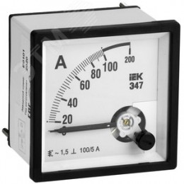 Амперметр Э47 100/5А 72х72 AC включение через трансформатор 1.5 класс точности