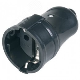 Гнездо штепсельное с заземлением черное 16А