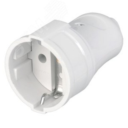Гнездо штепсельное с заземлением белое 16А