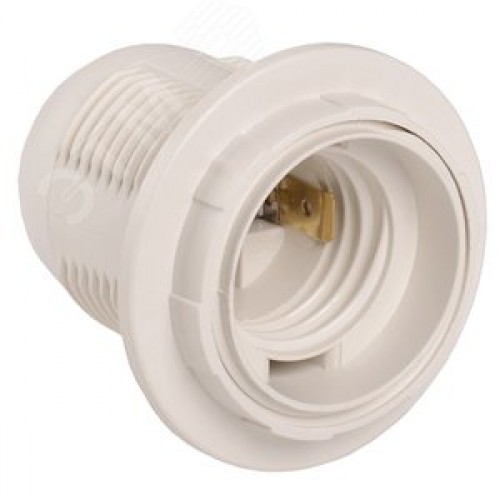 Патрон пластик с кольцом Ппл27-04-К12 Е27 белый стикер на изделии