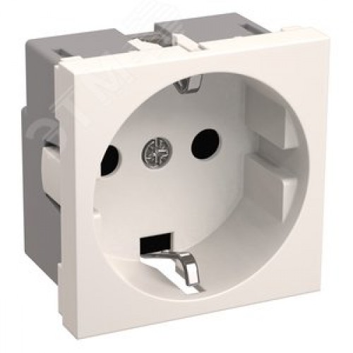 Розетка в кабель-канал с заземлением со шторками белый РКС-20-30-П-К ПРАЙМЕР