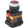 Кнопка красная ABLFS-22 1з+1р плоская с подсветкой неон 240В
