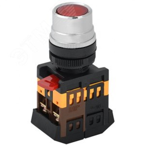 Кнопка красная ABLFS-22 1з+1р с подсветкой неон 240В
