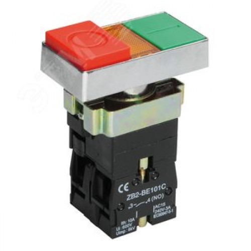 Кнопка управления двойная LAY5-BW8465 I-O с подсветкой 240В