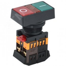 Кнопка PPBB-30N I-O с подсветкой неон 1з+1р 240В