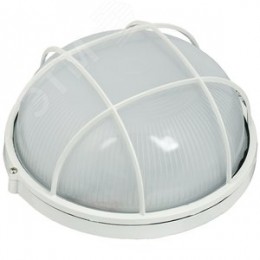 Светильник НПП1102 белый/круг с решеткой 100 Вт IP54