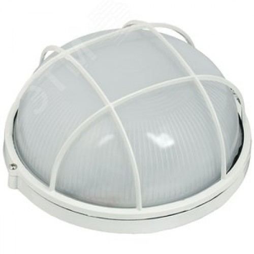 Светильник НПП1102 белый/круг с решеткой 100 Вт IP54
