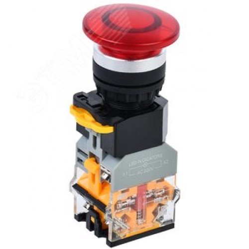 Кнопка D8-11MD ''Грибок'' d=22мм 1з+1р с подсвет. красная