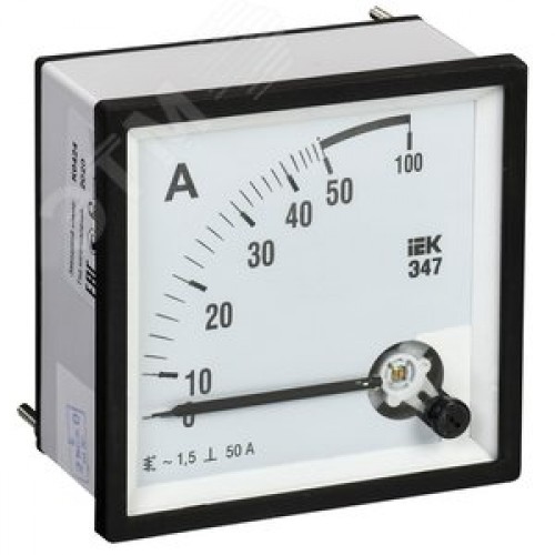 Амперметр Э47 50А 72х72 AC непосредственного включения 1.5 класс точности