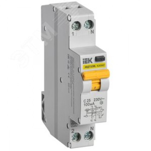 Выключатель автоматический дифференциального тока Автоматический выключатель дифференциального тока АВДТ32ML тип A С25 100мА KARAT