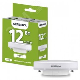 Лампа светодиодная T80 таблетка 12Вт 230В 4000К GX53 GENERICA