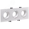 Светильник 4103 встраиваемый декоративный под лампу 3хMR16 квадрат пластиковый белый
