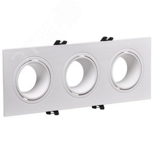 Светильник 4103 встраиваемый декоративный под лампу 3хMR16 квадрат пластиковый белый