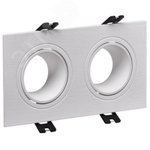 Светильник 4102 встраиваемый декоративный под лампу 2хMR16 квадрат пластиковый белый