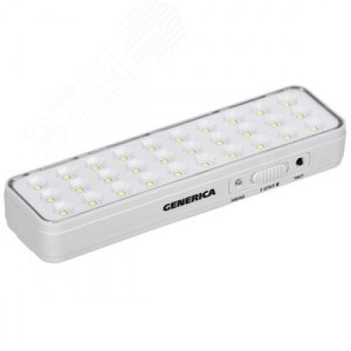 Светильник светодиодный аккумуляторный ДБА 1030 непостоянного действия 30LED 5ч 3 Вт GENERICA