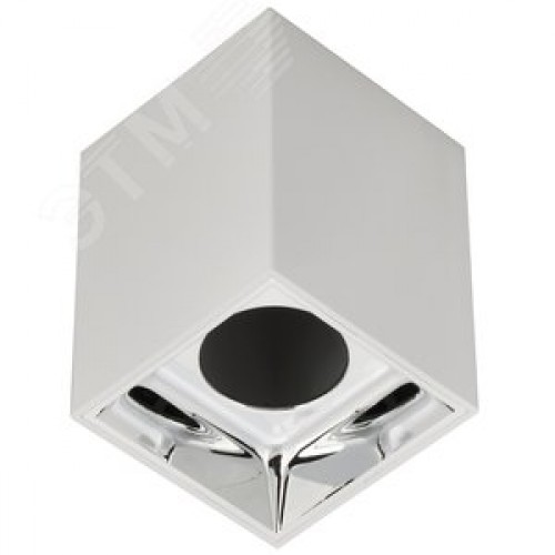Светильник декоративный 4112 накладной потолочный под лампу GU10 белый/хром пластик