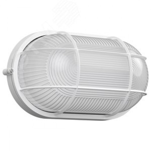 Светильник НПП1202 белый/овал с решеткой 100 Вт IP54