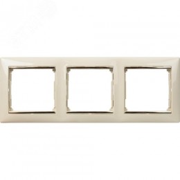 Рамка 3-местная слоновая кость (золотой штрих) VALENA