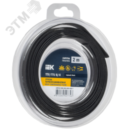 Трубка термоусадочная ТТУ нг-LS 8/4 черная (2м/упак) IEK