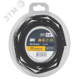 Трубка термоусадочная ТТУ нг-LS 4/2 черная (2м/упак) IEK