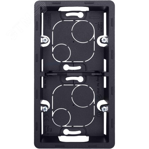 Коробка для накладного монтажа 2-местная антрацит INSPIRIA