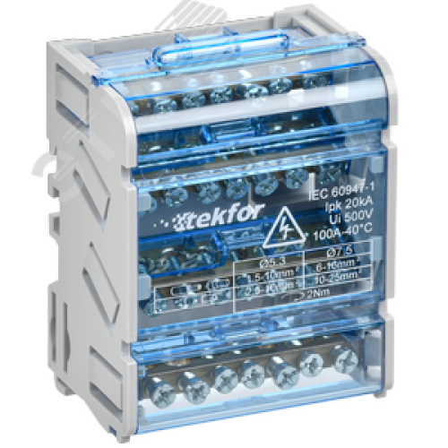 TEKFOR Шины на DIN-рейку (кросс-модуль) ШНК 4х7 3L+PEN IEK