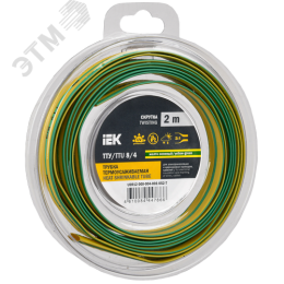 Трубка термоусадочная ТТУ нг-LS 8/4 желто-зеленая (2м/упак) IEK