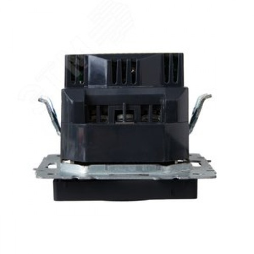 BRITE Розетка 1 пост с заземлением с защитными шторками 16А с USB A+A 5В 3,1А РЮш10-2-БрГ графит