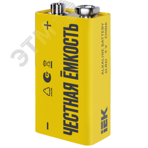 Батарейка щелочная Alkaline 6LR61 9V (1шт/блистер) IEK