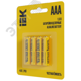 Батарейка щелочная Alkaline LR03/AAA (4шт/блистер) IEK