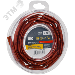 Трубка термоусадочная ТТУ нг-LS 5/2,5 красная (2м/упак) IEK