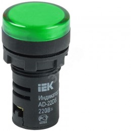 Лампа AD22DS(LED)матрица d22мм зеленый 230В AC/DC IEK