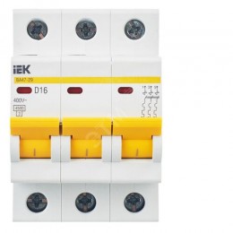 KARAT Автоматический выключатель ВА47-29 3P D 16А 4,5кА IEK