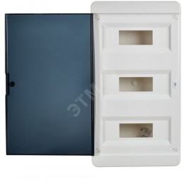 TEKFOR Корпус пластиковый ЩРН-П-36 IP41 черная прозрачная дверь IEK