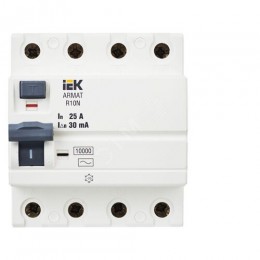 ARMAT Выключатель дифференциального тока R10N 4P 25А 30мА тип AC IEK