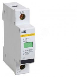 KARAT Ограничитель импульсного перенапряжения ОПС1-C 1P In=20кА Un=400В Im=40кА IEK