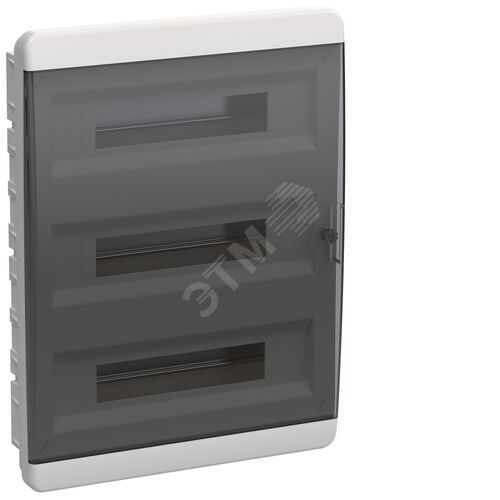 TEKFOR Корпус пластиковый ЩРВ-П-54 IP41 черная прозрачная дверь IEK