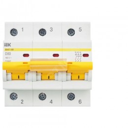 KARAT Автоматический выключатель ВА47-100 3P D 80А 10кА IEK