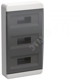 TEKFOR Корпус пластиковый ЩРН-П-36 IP41 черная прозрачная дверь IEK
