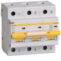 KARAT Автоматический выключатель ВА47-100 3P C 50А 10кА IEK
