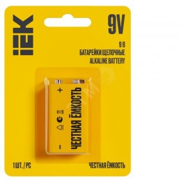 Батарейка щелочная Alkaline 6LR61 9V (1шт/блистер) IEK