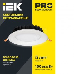 Светильник светодиодный ДВО 1803 PRO круг 30Вт 4000K IP40 белый IEK